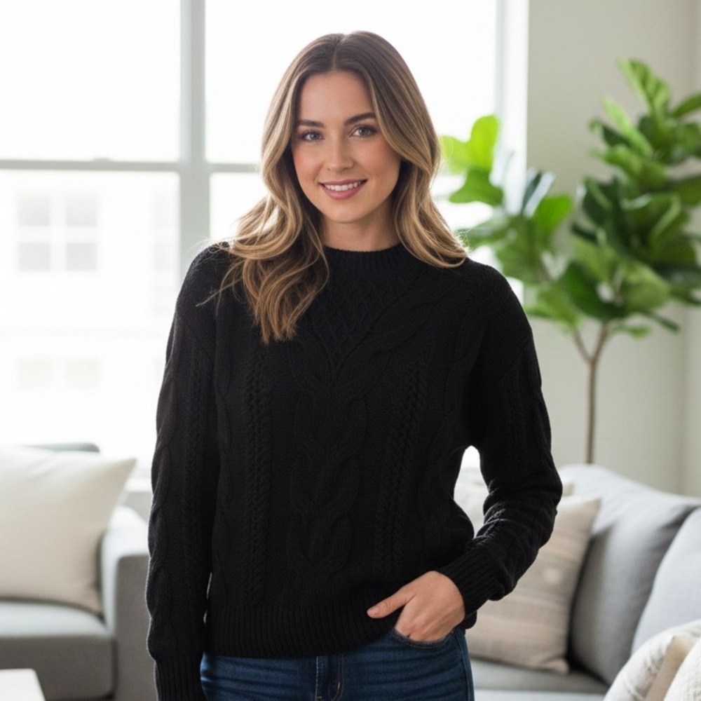 Vici - Cable Knit Crewneck Sweater